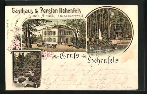 Lithographie Albbruck, Gasthaus und Pension Hohenfels