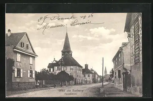 AK Horburg, Kirche in der Hauptstrasse