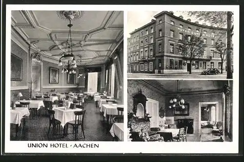 AK Aachen, Union Hotel, Innenansicht, Bahnhofsplatz 1