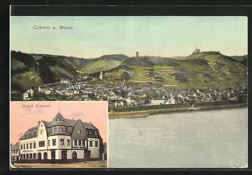 AK Cobern /Mosel, Hotel Simonis, Totalansicht