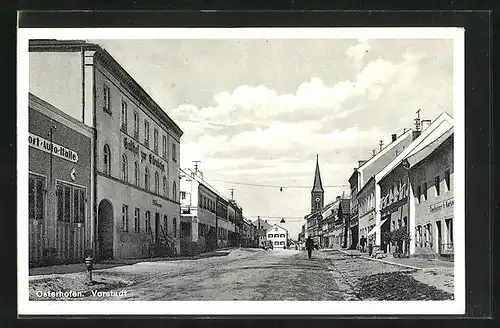 AK Osterhofen, Strassenpartie in Vorstadt