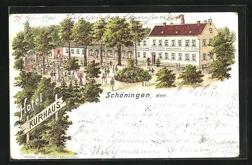 AK Schöningen, Hotel Kurhaus, Gartenterrasse