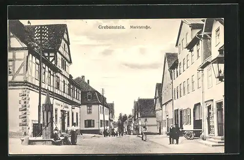 AK Grebenstein, Marktstrasse am Restaurant zum Rathskeller