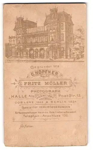 Fotografie C. Höpfner Nachf. Fritz Möller, Halle / Saale, Ansicht Halle / Saale, Geschäftshaus in der Poststr. 13