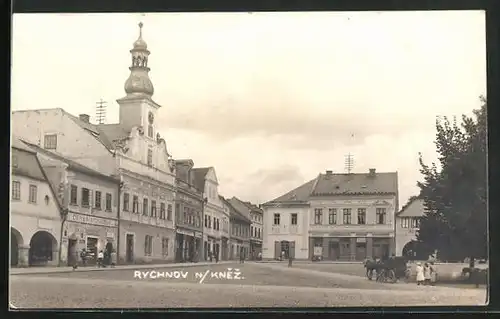 AK Rychnov n. K., Námesti, Marktplatz mit Rathaus