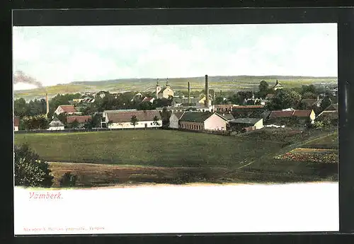 AK Vamberk, Panorama mit Kirche