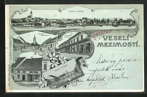 Lithographie Veseli Mezimosti, Celkovy pohled, Nadrazi veranda
