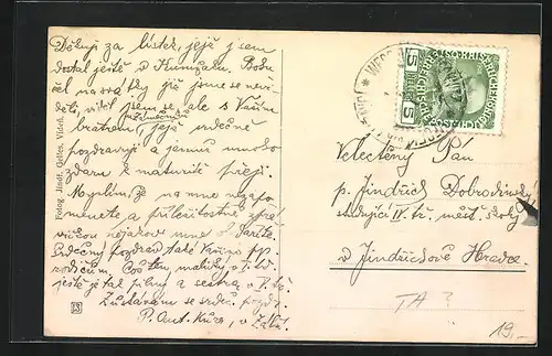 AK Zalsi, Hostinec, Strassenpartie, Kirche