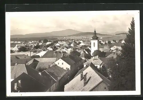 AK Volary na Sumave, Blick über die Dächer der Ortschaft