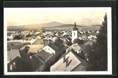 AK Volary, Teilansicht mit Kirche