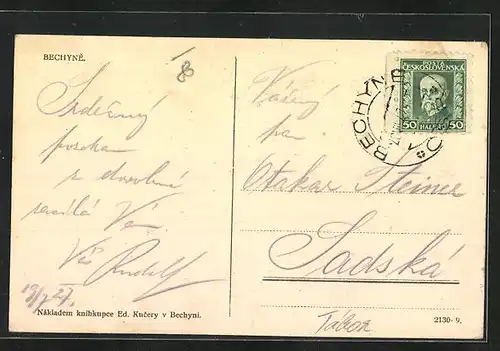 AK Bechyne, Teilansicht der Ortschaft, Celkovy pohled