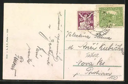 AK Bechyne, Kirche über dem Fluss, Kostel