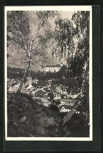 AK Winterberg, Blick über Dächer der Stadt zum Schloss