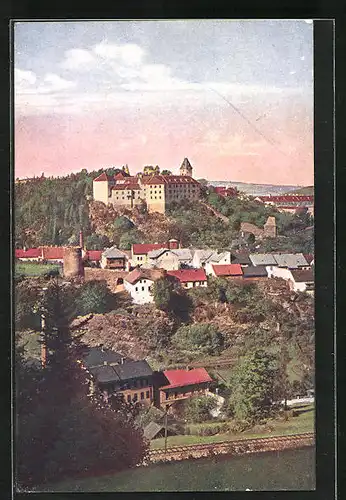 AK Winterberg, Blick von der schönen Ansicht mit Schloss
