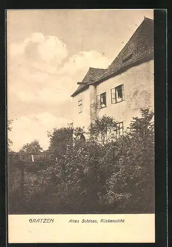 AK Gratzen, Altes Schloss, Rückansicht