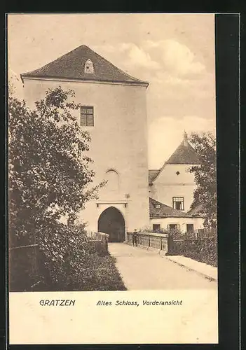 AK Gratzen, Altes Schloss, Vorderansicht