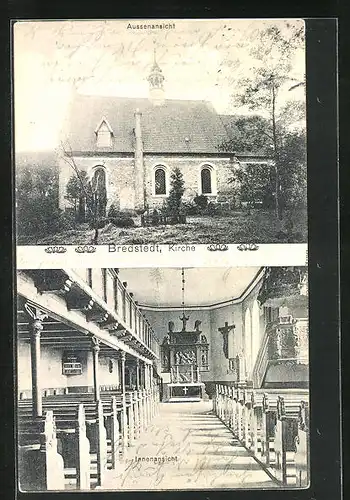 AK Bredstedt, Kirche, Innen- und Aussenansicht