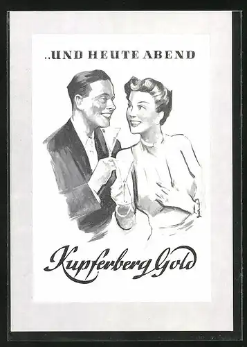 AK Reklame für Sekt Kupferberg Gold, Elegantes Paar
