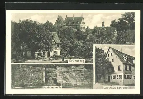 AK Grünsberg, Gasthaus Schrödel, Sophienquelle