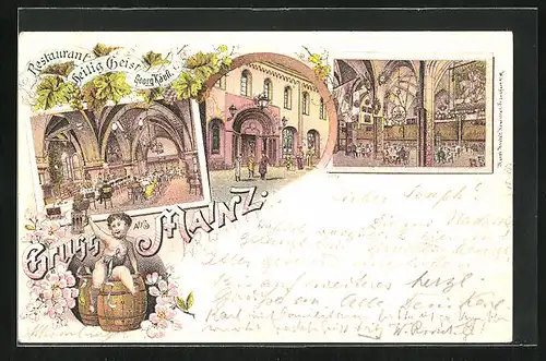 Lithographie Mainz, Restaurant Heilig Geist