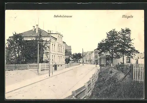 AK Mügeln, Partie der Bahnhofstrasse