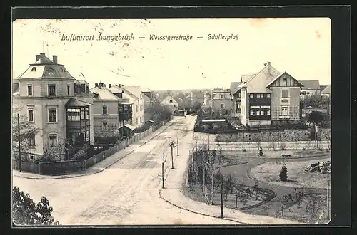 AK Langebrück, Schillerplatz an der Weissigerstrasse