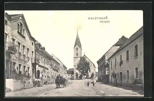AK Waldthurn, Marktplatz, Kirche