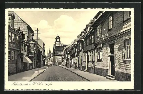 AK Bleicherode a. H., Blick die Oberstrasse hinunter