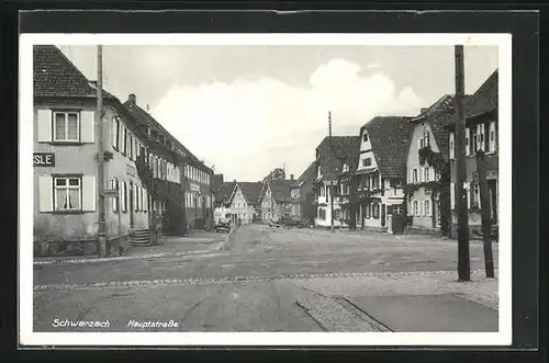 AK Schwarzach / Baden, Häuser an der Hauptstrasse