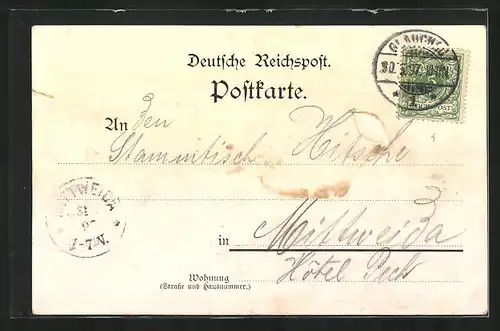 Lithographie Remse, Restaurant Colosseum, Gasthof Remse