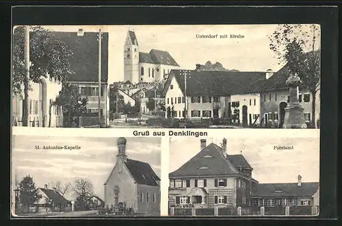 AK Denklingen, Forstamt, Unterdorf mit Kirche