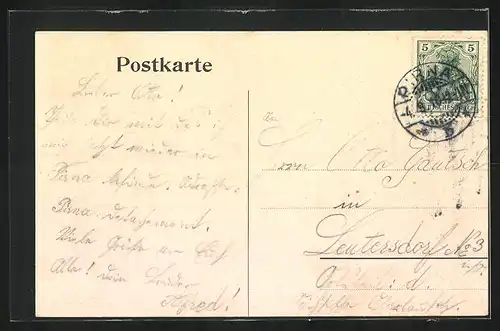 AK Pirna a. E., Gartenstrasse mit Bürgerhäusern