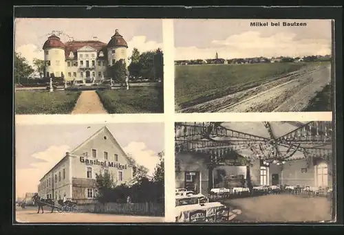 AK Milkel b. Bautzen, Gasthof Milkel, Schloss