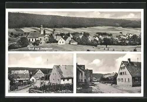 AK Dorsbrunn, Strassenpartie im Ort, Ortsansicht