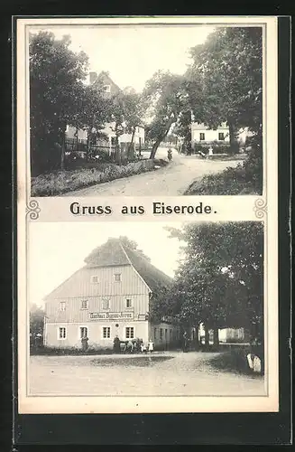 AK Eiserode, Gasthaus Buenos-Ayres, Strassenpartie