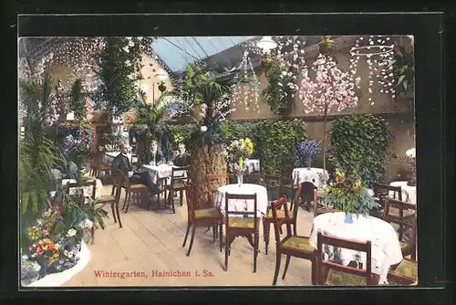 AK Hainichen i. Sa., Café Wintergarten