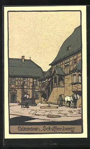 Steindruck-AK Giessen, Am Schiffenberg