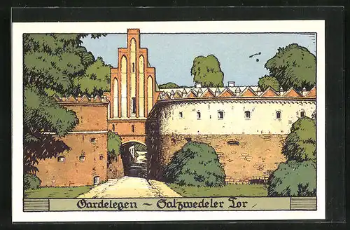 Steindruck-AK Gardelegen, Salzwedeler Tor