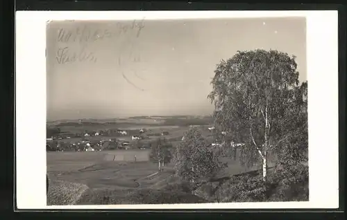 AK Markersdorf, Blick von Anhöhe auf Ort