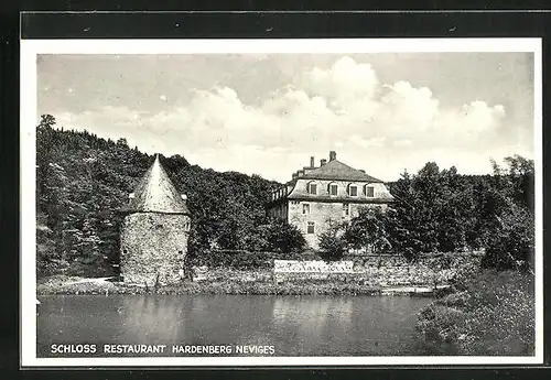 AK Hardenberg Neviges, Schloss Restaurant Hardenberg mit See