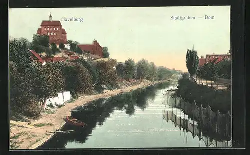 AK Havelberg, Stadtgraben und Dom