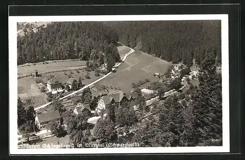 AK Schönmünzach im Murgtal, Blick auf den Ort aus der Vogelschau