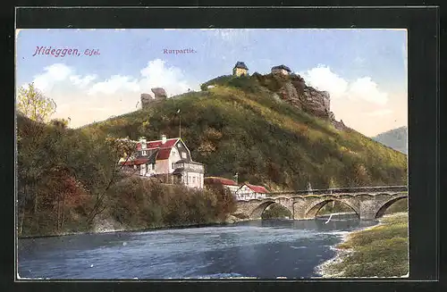 AK Nideggen /Eifel, Blick auf die Ruhr