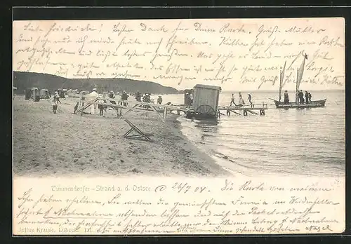 AK Timmendorfer Strand a. d. Ostsee, Strandpartie mit Boot
