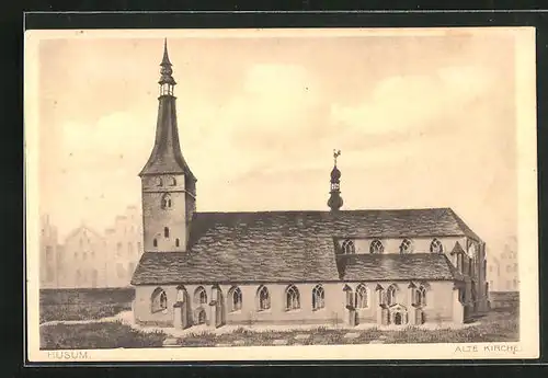 Künstler-AK Husum, Alte Kirche