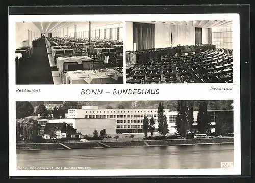 AK Bonn, Restaurant und Plenarsall im Bundeshaus