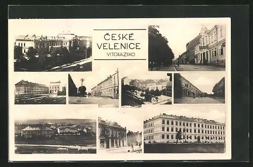 AK Ceské Velenice, Kino, Geschäft Smekarna, Marktplatz