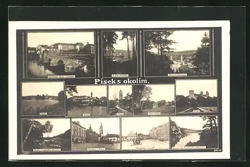 AK Pisek s okolim, Kamenny most s hradem, Most na Cervene, Orlik