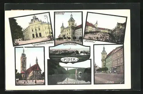 AK Pisek, Radnice, Namesti, Celkovy pohled