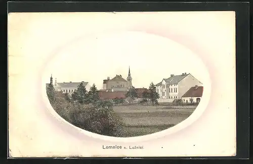 Präge-AK Lomnice n. Luznici, Ortspartie